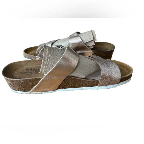 SPRING STEP Flossie Strap Leather Slide Sandal in Champagne  8.5 | 39 - Picture 5 of 8